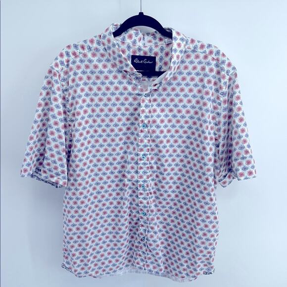 Robert Graham Tailored Fit printed short sleeve button up shirt sz 3XL - Picture 1 of 7